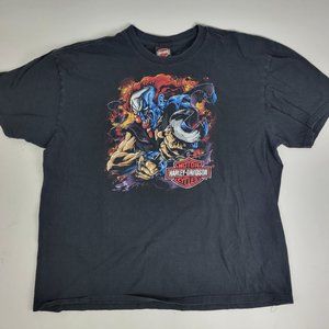 VTG Cowboy's Alamo City Harley Davidson Motorcycle T shirt KILLER CLOWN 2XL